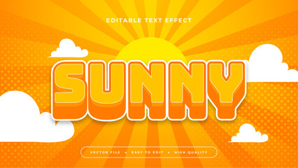 Wall Mural - Orange yellow and white sunny 3d editable text effect - font style