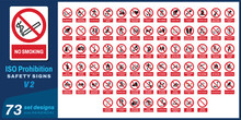 73 Set Iso Prohibition Safety Signs Size A4/a3/a2/a1