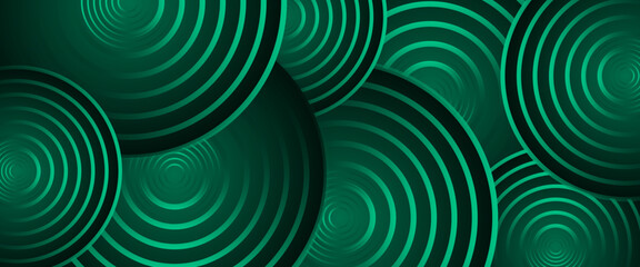 Wall Mural - Green and black dark vector abstract modern futuristic 3D line banner with shapes. For business banner, formal invitation backdrop, luxury voucher, prestigious gift certificate