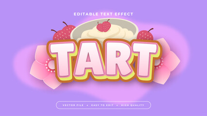 White pink and purple violet tart 3d editable text effect - font style