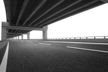 Cement elevated highway overpass. bridge infra structure. isolated on white background.