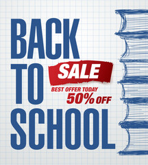 Back to school sale banner graphic design