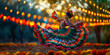 Traditional Cinco de Mayo Folk Dancer Lights Mexican Woman Dress Spin Culture