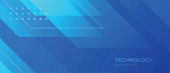 Wall Mural - abstract blue background with technology futuristic banner