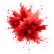 Red and white abstract powder explosion. Splash of paint. isolated on transparent background With clipping path. cut out. 3d render