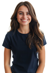 Poster - smiling teenage girl standing isolated on a transparent background, smiling girl, super realistic studio shot