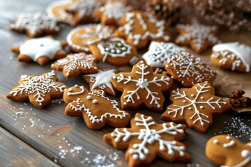 decorative New Year's cookies. dessert and holiday baking. creative handmade