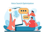 Fototapeta Dmuchawce - Marketing 5.0 concept. Capturing the essence of voice search optimization