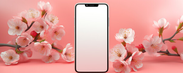 smartphone with flowers