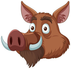 Wall Mural - Vector graphic of a smiling wild boar head