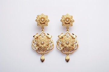 Wall Mural - Beautiful Golden pair of earrings