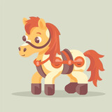 Fototapeta Dinusie - Cute horse toy. Flat design. cartoon vector illustr