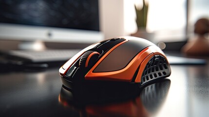 gaming mouse with ergonomic design close up