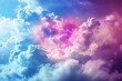 beautiful colorful heart in the clouds as valentines