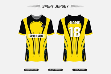 Wall Mural - Sublimation Fully printed jersey design. Sport jersey design. Sport vector jersey design. EPS10