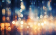 Blurred city lights bokeh background. Defocused urban abstract background.