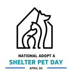 Wall Mural - National Adopt a Shelter Pet Day. April 30. Holiday concept. Template for background, banner, card, poster with text inscription. 