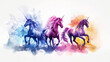 Magic Unicorn, Pegasus and Pony Watercolor illustration