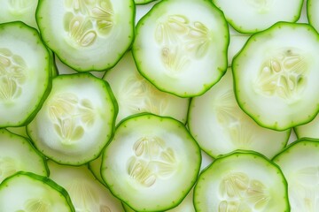 Wall Mural - A close up of cucumber slices