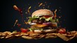 Close-up on lifting a living burger, kapok and fabric, minimalism, essence of food's power, Surealistic, fantasy