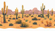 Desert area with cacti sand terrain - Africa Sahara 
