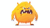 Fototapeta Dinusie - Illustration of an angry yellow monster on a white background