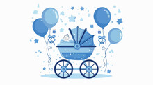 Blue Baby Stroller Baby Gender Reveal Its A Boy Birth