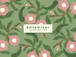 Green Floral Botanical Illustration Background