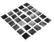 Schwarzes wasserfarben vierecke muster isoliert auf weißen Hintergrund, Freisteller 