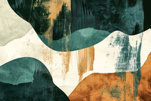 Orange, White And Green Abstract Background Pattern