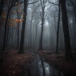 © Fukuro - Spooky autumn forest dark mystery wet