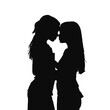 © vectorcyan - Young female lesbian couple hugging and kissing each other. LGBT couple, lesbian couple