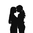 © vectorcyan - Young female lesbian couple hugging and kissing each other. LGBT couple, lesbian couple