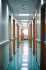 Aufkleber - Blurred image background of corridor in hospital or clinic