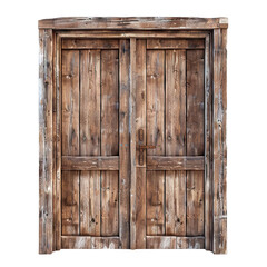 Canvas Print - Weathered double wooden door, cut out