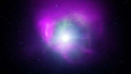 Wall Mural - abstract space travel with colourful nebula and stars illustration background.