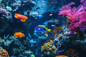 Wall Mural - Photo a coral reef garden filled with vibrant color