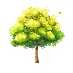 Wall Mural - Cute clip art of trees on transparent background PNG.