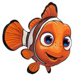 Cute clipart of smiling Nemo fish on transparent background PNG, easy to use.