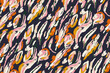 Minimalist abstract  brush stroke painting seamless  pattern illustration. Modern trendy paint line background.