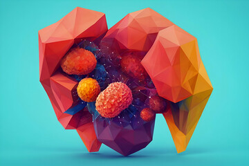 abstract Bacteria probiotics, polygonal style illustration