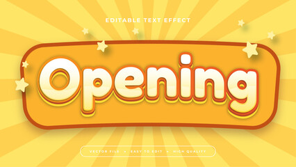 Wall Mural - Yellow orange and white opening 3d editable text effect - font style