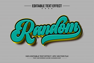 Wall Mural - Random 3D editable text effect template