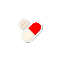 Wall Mural - Medical Pills icon isolated on transparent background