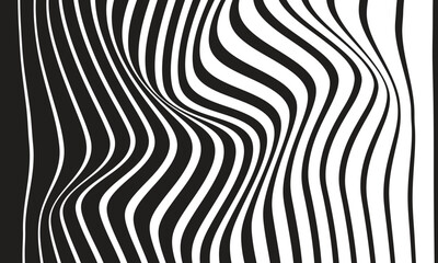 Poster - abstract geometric wave line pattern art vector illustration.