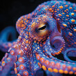 Illustration highlighting the unique biological wizardry of octopuses and squid, adept in the art of RNA editing professional color grading