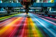 Closeup of a colorful printing press in action at a publishing house. Concept Printing Press, Colorful, Publishing House, Closeup Shot, In Action