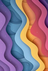 Wall Mural - vibrant hues fluidity with vector illustration featuring smooth, wavy digital art masterpiece, epitomizes minimalism with vivid rainbow colorful abstract backgrounds.