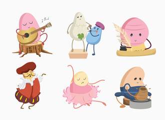 Playing Guitar Sculpting Writing Theatre Acting Ballet Pottery Cute Arty Potato Clipart