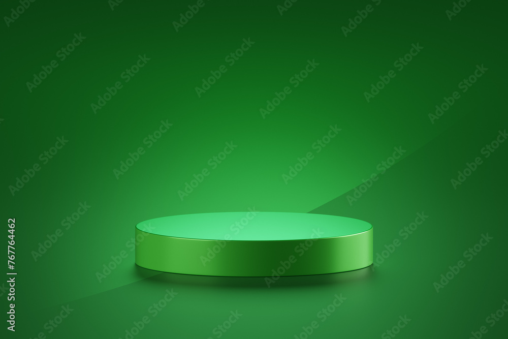 Minimal green podium product presentation 3d background with empty ...